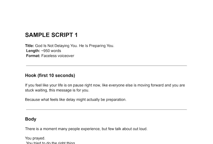 write faith based scripts